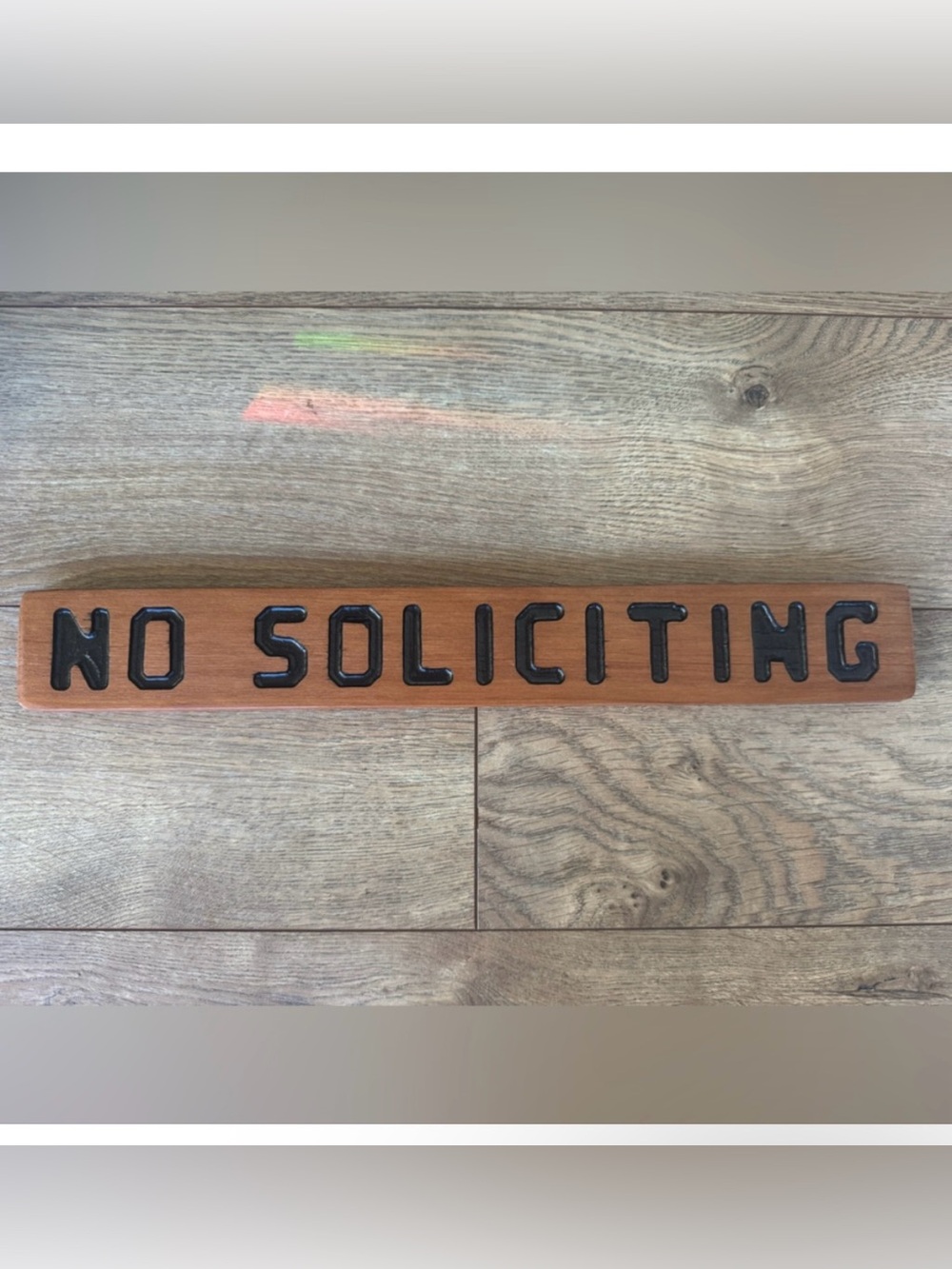 Wood "No Soliciting" Wall Sign